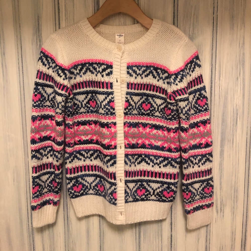 OshKosh Girls Crew Neck Button up Sweater
